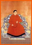 The Empress Xiaozhuang (March 28, 1613 - January 27, 1688), known for most of her life by the title 'Grand Empress Dowager', was the concubine of Emperor Huang Taiji, the mother of the Shunzhi Emperor and the grandmother of the Kangxi Emperor during the Qing Dynasty in China. She wielded significant influence over the Qing court during the rule of her son and grandson. Known for her wisdom and political ability, Xiaozhuang has become a largely respected figure in Chinese history, strictly in contrast to the despotic reputation of Empress Dowager Cixi. Empress Xiao Zhuang Wen was a daughter of a prince of Borjigit clan of the Khorchin Mongols, Prince Jaisang, and thus was a descendant of Genghis Khan's younger brother Jochi Khasar. Her given name was Bumbutai.