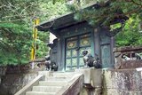 Cast gate at Toshogu, Nikko, Tochigi Prefecture, Japan, a UNESCO World Heritage Site. All pieces are cast of metal. This is the innermost gate. Within it lies the urn holding the remains of Tokugawa Ieyasu.