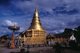 Thailand: The main central, gilded chedi at Wat Phrathat Haripunchai, Lamphun