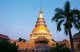 Thailand: The main central, gilded chedi at Wat Phrathat Haripunchai, Lamphun